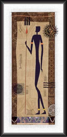 Blue Lady Standing Modern Art Painting