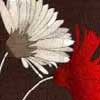 White & Red Flower Abstract Modern Art Painting