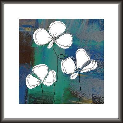 Three Flower Abstract Modern Art Painting For Corp