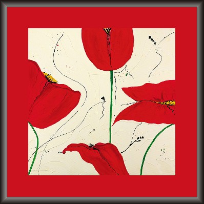 Red Square Art Painting