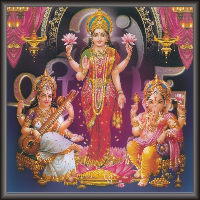 Laxmiji Saraswati & Lord Ganesh Painting
