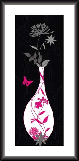 White & Pink Flower Pot Painting