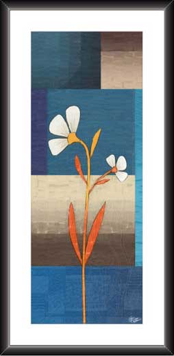 Blue & Orange Floral Design Painting