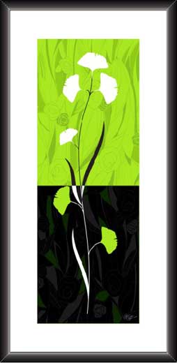 Green Black Flower Painting
