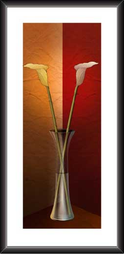 Pot Holding Two Flower Leaf