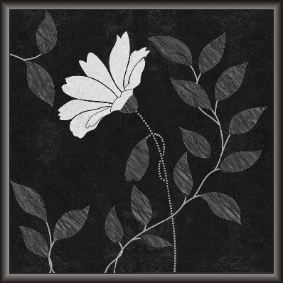Flower Painting Black & White
