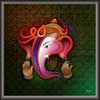Ganesh Painting In Shree & Aum Sign