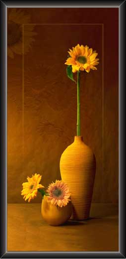 Amazing Flower Painting With Pot For Decoration