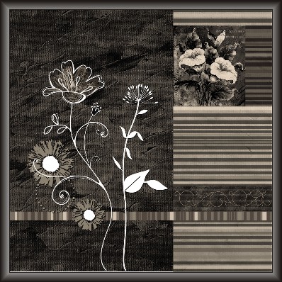 Modern Flower Painting In Black & White