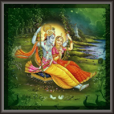 Radhaji In Swing Jula With Lord Krishna
