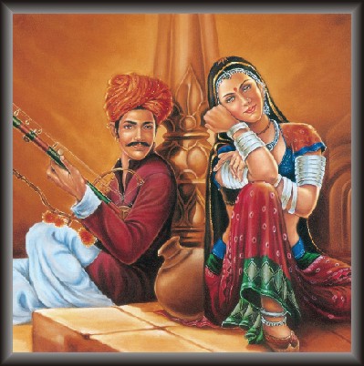 Rajasthani Lady Sitting & Enjoying Music