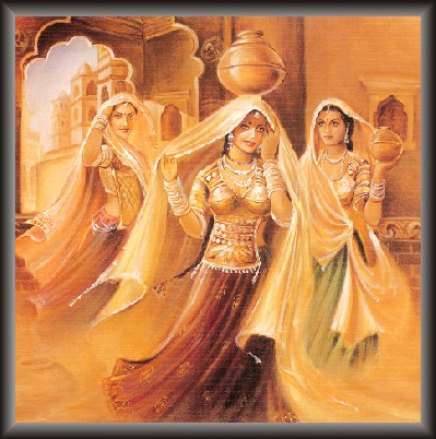 Dancing Pose Of Rajasthani Ladies