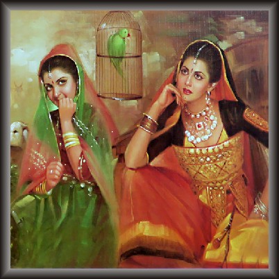 Rajasthani Lady With Parrot