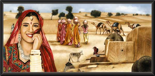 Beautiful Rajasthani Village Painting