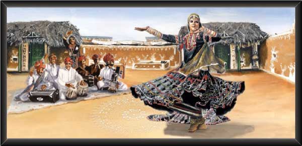 Rajasthani Folk Dance Painting
