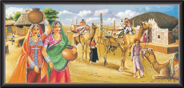 Rajasthani Lady With Water Pot